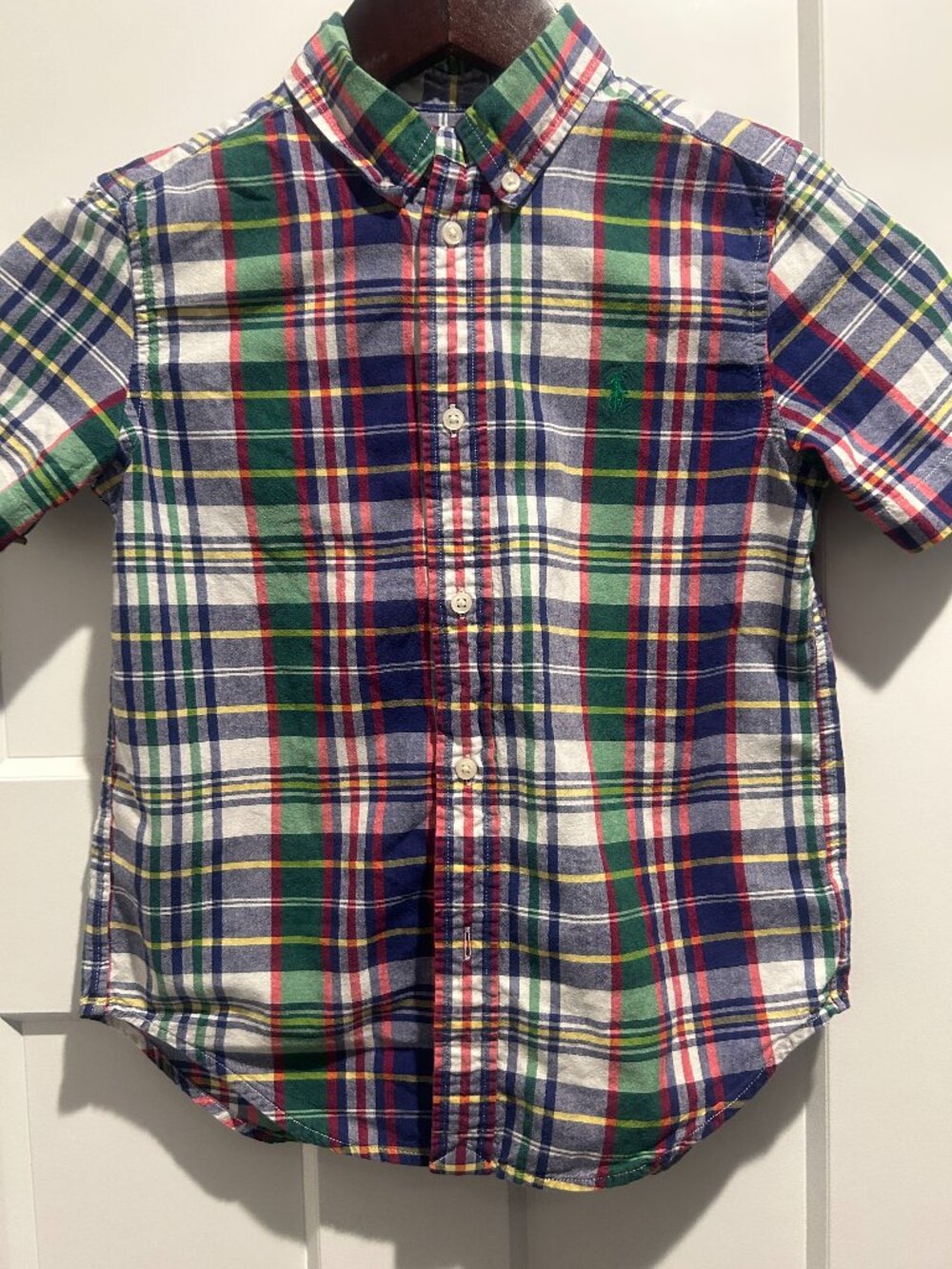Ralph Lauren Boys’ Multicolor Plaid Short Sleeve Button-Down Shirt